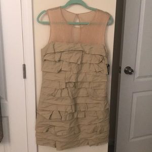 Robert Rodriguez Tan Ruffle dress Size 10 (8)